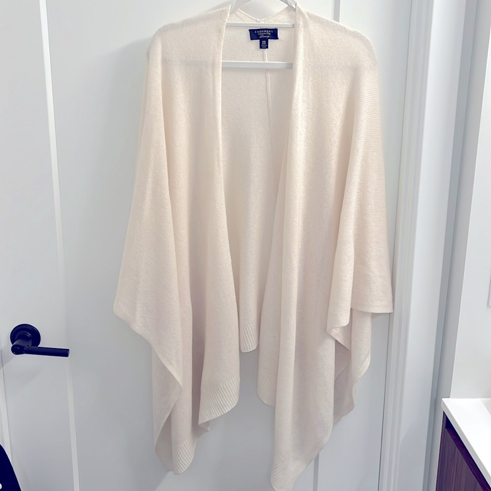 100% Cashmere Charter Club Luxury Wrap, Cream, One Size